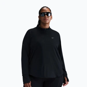 Longsleeve do biegania damski Nike Swift Dri-FIT UV 1/4-Zip Plus Size black