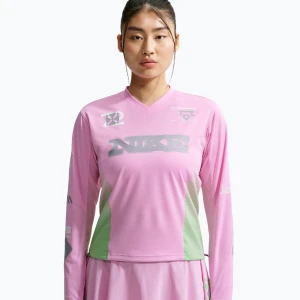 Longsleeve do biegania damski Nike Swift Jersey Top pink rise / illusion green