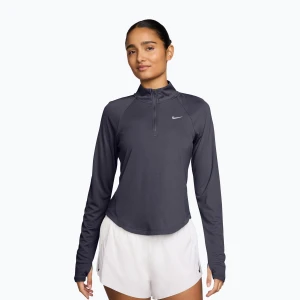 Longsleeve do biegania damski Nike Tempo Swoosh Run Dri-Fit 1 / 4-Zip LS gridiron / white Szary