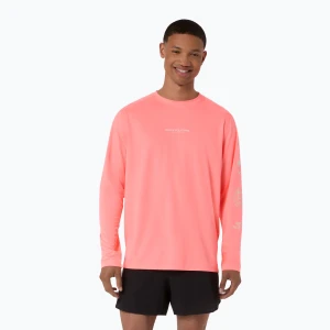 Longsleeve do biegania męski Asics Fujitrail Logo Ls Top Sun Coral Różowy