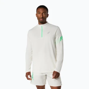 Longsleeve do biegania męski ASICS Icon 1/2 Zip cream/vital green