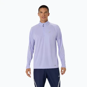 Longsleeve do biegania męski ASICS Road Lite-Show 1 / 2 Zip Top Vapor Fioletowy