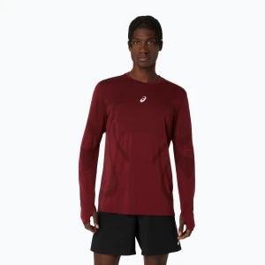 Longsleeve do biegania męski ASICS Road Seamless LS dark red planet