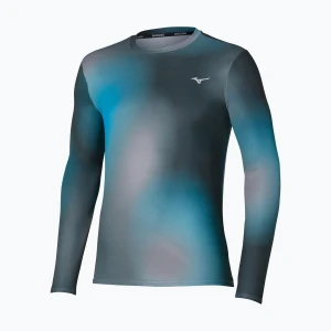 Longsleeve do biegania męski Mizuno Core Graphic Long Sleeve Tee dark slate Niebieski
