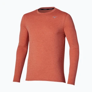 Longsleeve do biegania męski Mizuno Core Impulse Long Sleeve Tee ginger Pomarańczowy