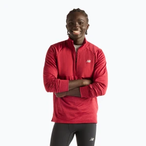 Longsleeve do biegania męski New Balance Athletics Heat Grid 1 / 2 Zip podium red