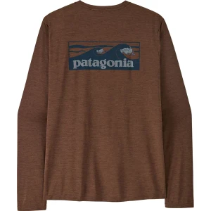 Longsleeve męski Capilene Cool Daily Shirt - Boardshort Logo Patagonia Brązowy