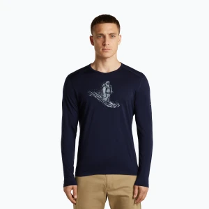 Longsleeve męski icebreaker Merino 200 Oasis Crewe SkiingYeti midnight navy Granatowy