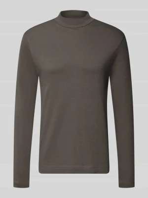 Longsleeve o kroju regular fit z czystej bawełny ze stójką Christian Berg Antracytowy
