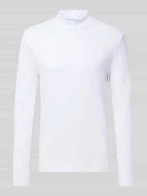 Longsleeve o kroju regular fit z czystej bawełny ze stójką Christian Berg Biały
