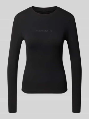 Longsleeve o kroju skinny fit z mieszanki bawełny Guess Czarny