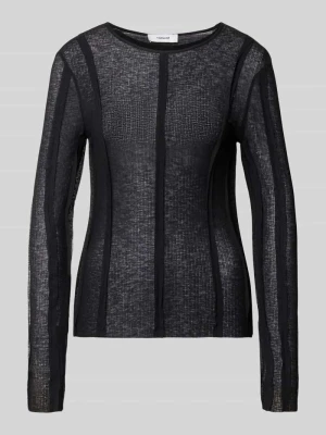 Longsleeve o kroju slim fit w półprzezroczystym designie model 'Belma' Topshop Czarny