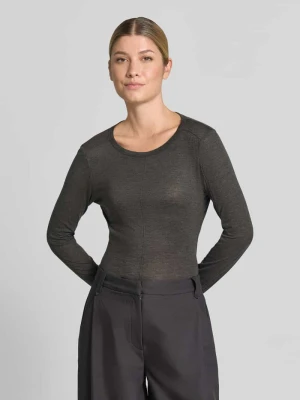 Longsleeve o półprzezroczystym wyglądzie MYON Ciemnoszary melanż