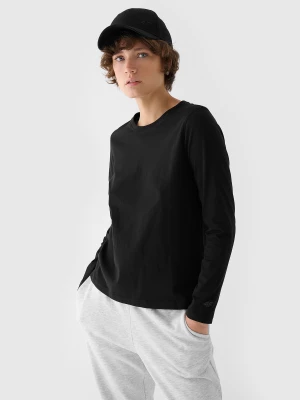 Longsleeve oversize gładki damski - czarny 4F