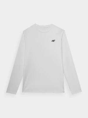 Longsleeve regular gładki męski - biały 4F