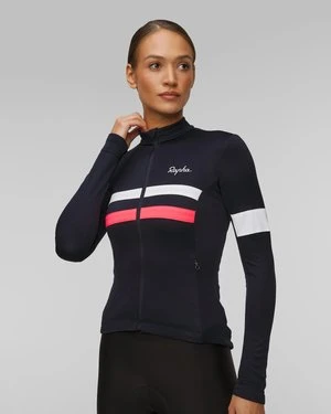Longsleeve rowerowy damski Rapha Brevet granatowy