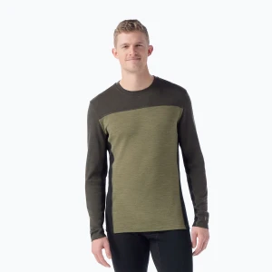 Bluza termoaktywna męska Smartwool Classic Thermal Merino Base Layer Colorblock Crew Boxed moss