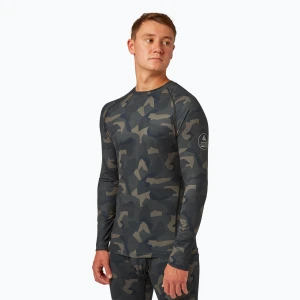 Longsleeve termoaktywny męski Surfanic Bodyfit Limited Edition Crew Neck forest geo camo