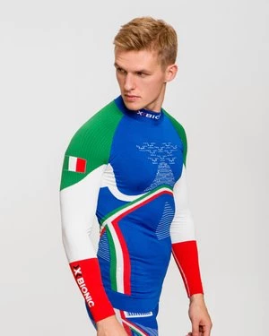 Longsleeve Termoaktywny Z Półgolfem Męski X-bionic Energy Accumulator 4.0 Patriot Italy