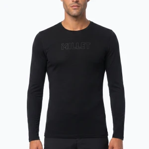 Longsleeve trekkingowy męski Millet Ubic Wool LS Pullover black