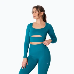 Longsleeve treningowy damski Carpatree Dopamine Buzz Seamless petrol green