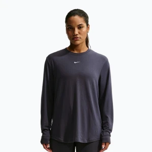 Longsleeve treningowy damski Nike One Relaxed Dri-Fit gridiron / white Granatowy