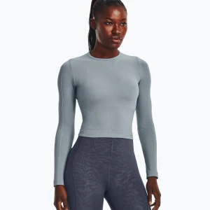 Longsleeve treningowy damski Under Armour Rush Seamless harbor blue/downpour gray/iridescent Szary