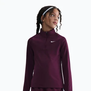 Longsleeve treningowy dziecięcy Nike Dri-Fit 1/4 Zip bordeaux/white