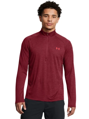 Longsleeve treningowy męski Under Armour UA Tech Textured 1/2 Zip - czerwony