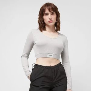 Longsleeve V-Neck Crop Top, markiSixth June, Długie rękawy, w kolorze szary, rozmiar: