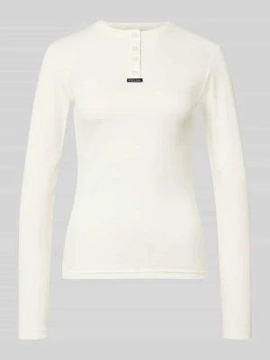 Longsleeve w kroju slim fit z elastycznej mieszanki bawełny Karo Kauer Złamany biały