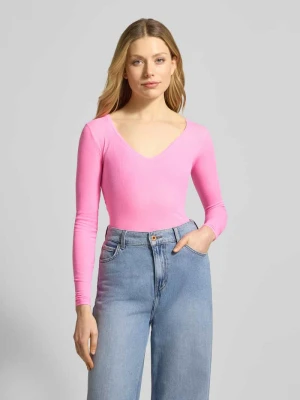 Longsleeve w prążkowanej optyce model 'MASSACHUSETTS' American vintage