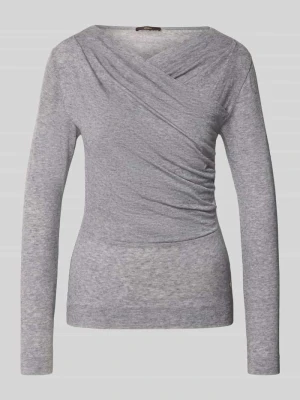 Longsleeve w stylu kopertowym Windsor Jasnoszary