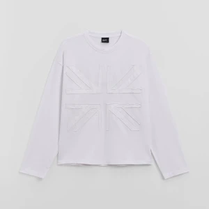 Longsleeve z aplikacją flagi UK House biały