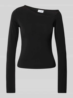 Longsleeve z asymetryczną linią dekoltu Model 'BELLA' Noisy May Czarny
