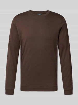 Longsleeve z czystej bawełny o kroju regular fit Model 'Pima' RAGMAN Ciemnobrązowy