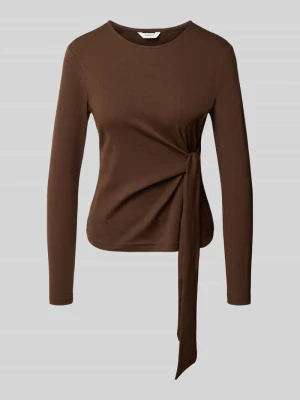 Longsleeve z detalem węzła model 'RIMONICA' B.Young Ciemnobrązowy