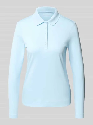 Longsleeve z kołnierzykiem polo i zapięciem na guziki Christian Berg Jasnoniebieski