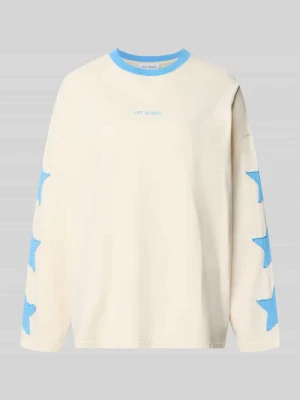 Longsleeve z nadrukiem logo model 'Venetia' Oh April Złamany biały
