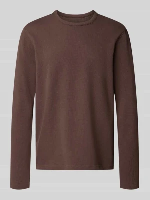 Longsleeve ze strukturalnym wzorem i okrągłym dekoltem MCNEAL Błotnisty