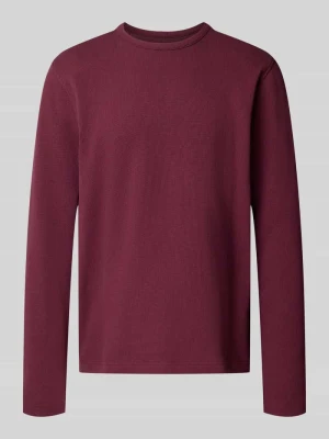Longsleeve ze strukturalnym wzorem i okrągłym dekoltem MCNEAL Ciemnoczerwony