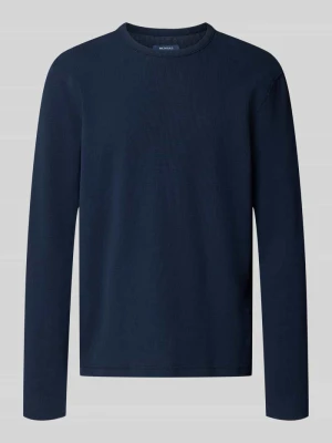 Longsleeve ze strukturalnym wzorem i okrągłym dekoltem MCNEAL Ciemnoniebieski