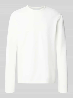 Longsleeve ze strukturalnym wzorem i okrągłym dekoltem MCNEAL Piaskowy