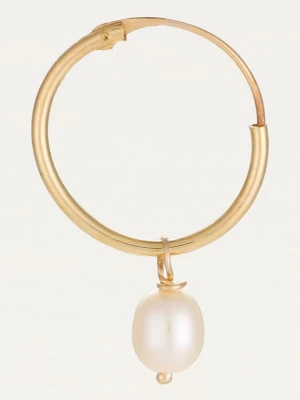 L'OR by Diamanta Złote kolczyki-kreole "Gama Perle" z perłami rozmiar: onesize