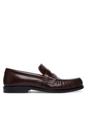 Lordsy Calvin Klein Ess Rubber Loafer Wr Pol Lth HM0HM02171 Brązowy ciemny