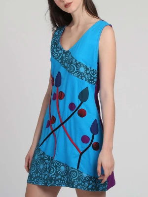 LOS OJO Sukienka w kolorze turkusowym ze wzorem rozmiar: XXL