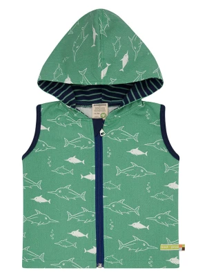 loud + proud Kamizelka dresowa w kolorze zielono-biało-granatowym rozmiar: 110/116