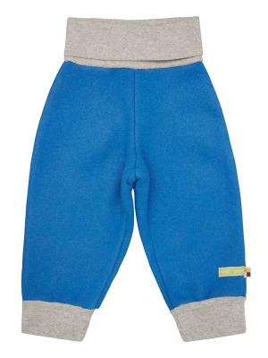 loud + proud Wełniane spodnie dresowe w kolorze niebiesko-szarym rozmiar: 122/128