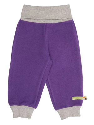 loud + proud Wełniano-polarowe spodnie w kolorze fioletowym rozmiar: 74/80
