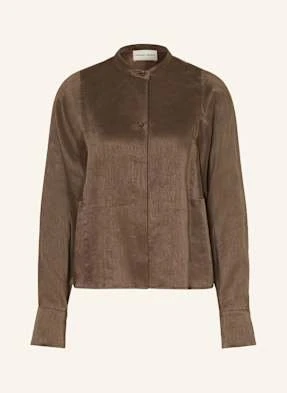 Loulou De Saison Bluzka Oversize Siara Z Lnu, Z Dodatkiem Jedwabiu beige